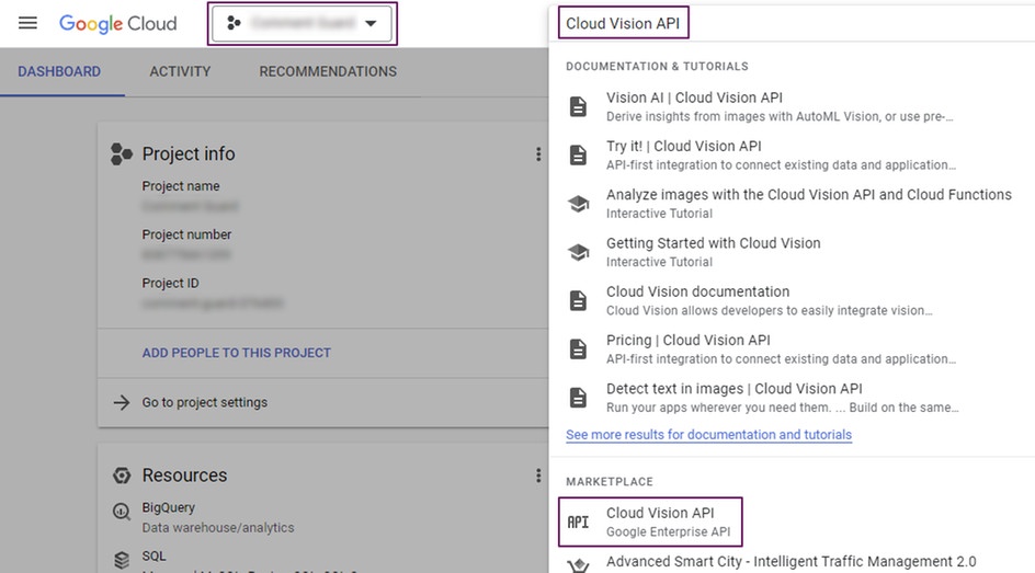 Searching for Cloud Vision API in Google Cloud Platform Searching for Cloud Vision API in Google Cloud Platform
