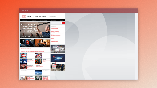 Der ORF publiziert die ORF-Unternehmensseiten mit dem Sophora Content-Management-System ORF-Unternehmensseiten