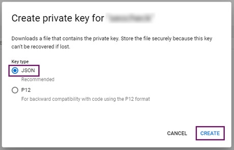 Creating a new key for a service account in Google Cloud Platform Creating a new key for a service account in Google Cloud Platform
