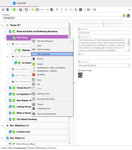 edit components